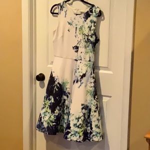 White House Black Market Blue Floral Dress